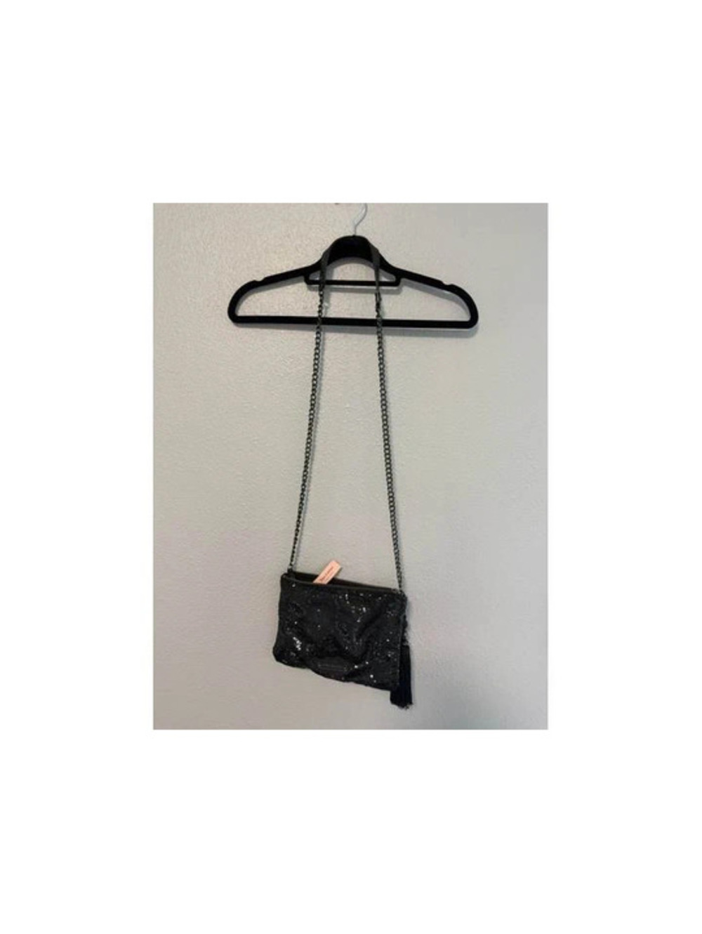 #6243 Black Sequin Mini Crossbody Purse